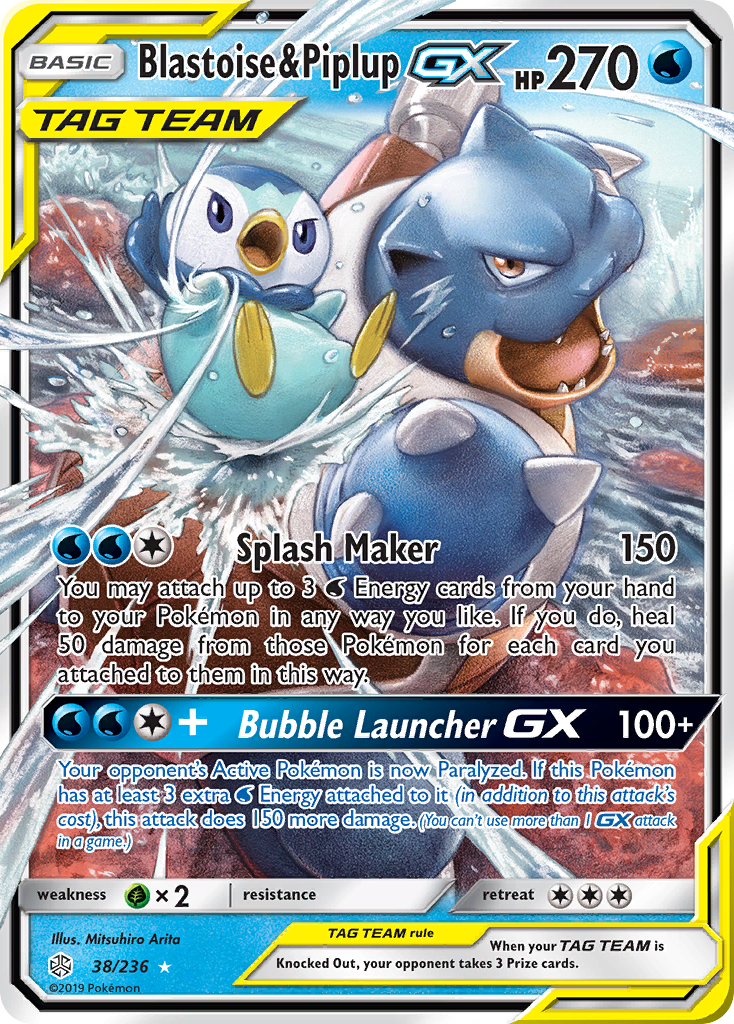 Blastoise & Piplup GX (38/236) [Sun & Moon: Cosmic Eclipse] | Fandemonia Ltd