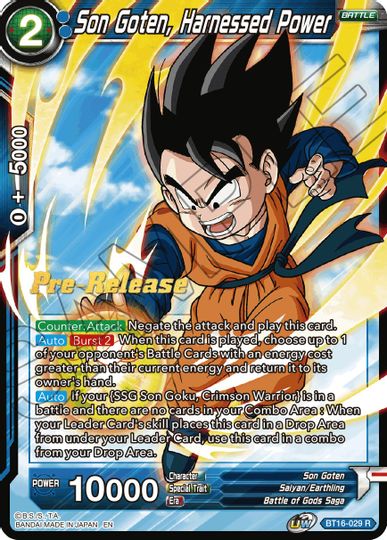 Son Goten, Harnessed Power (BT16-029) [Realm of the Gods Prerelease Promos] | Fandemonia Ltd