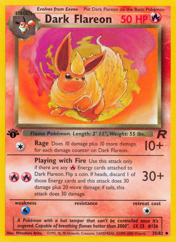 Dark Flareon (35/82) [Team Rocket 1st Edition] | Fandemonia Ltd