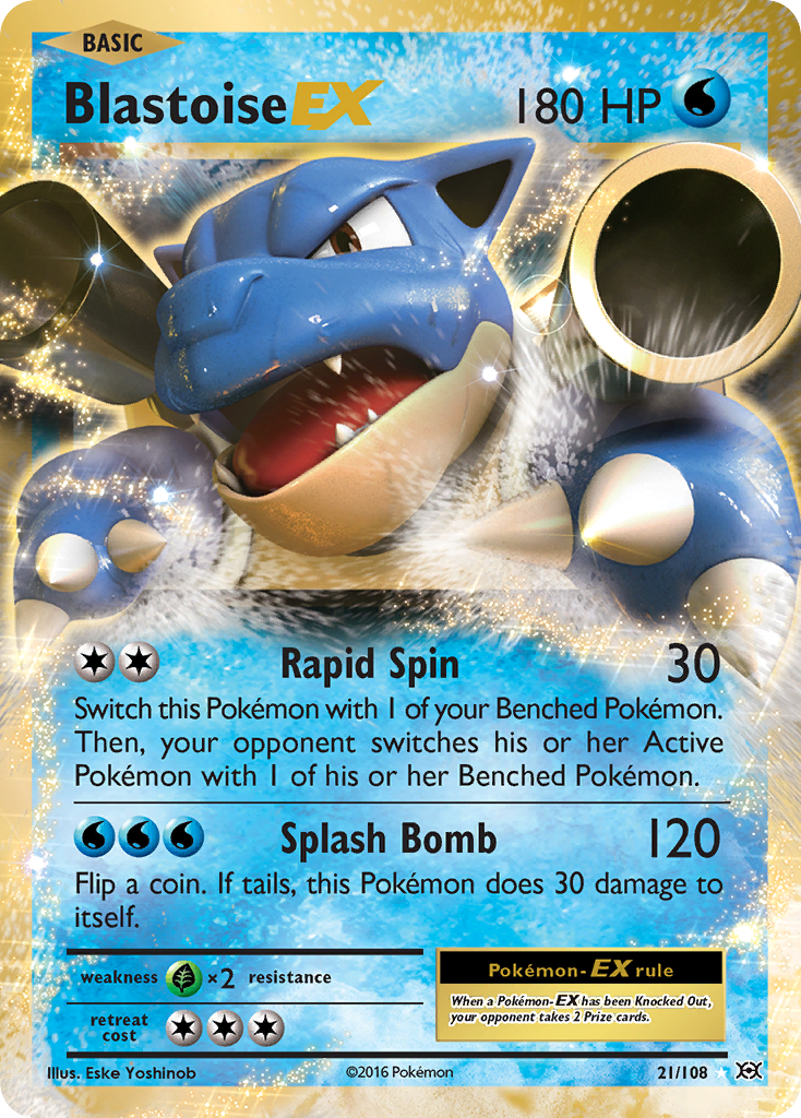 Blastoise EX (21/108) [XY: Evolutions] | Fandemonia Ltd