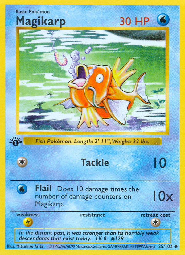 Magikarp (35/102) (Shadowless) [Base Set 1st Edition] | Fandemonia Ltd