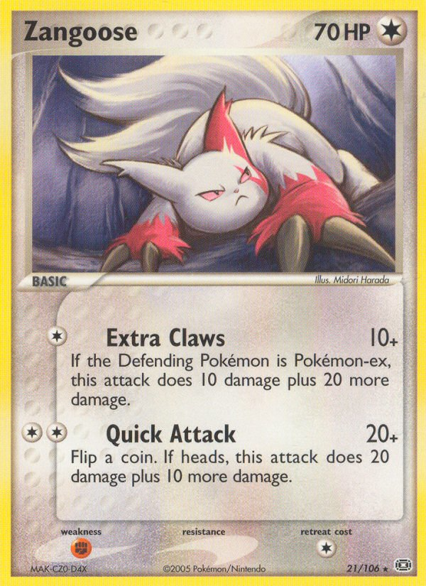 Zangoose (21/106) [EX: Emerald] | Fandemonia Ltd