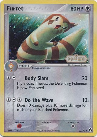 Furret (33/92) (Stamped) [EX: Legend Maker] | Fandemonia Ltd