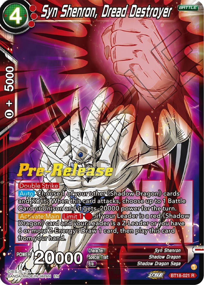 Syn Shenron, Dread Destroyer (BT18-021) [Dawn of the Z-Legends Prerelease Promos] | Fandemonia Ltd