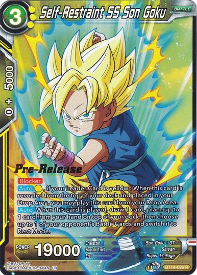 Self-Restraint SS Son Goku (BT14-096) [Cross Spirits Prerelease Promos] | Fandemonia Ltd