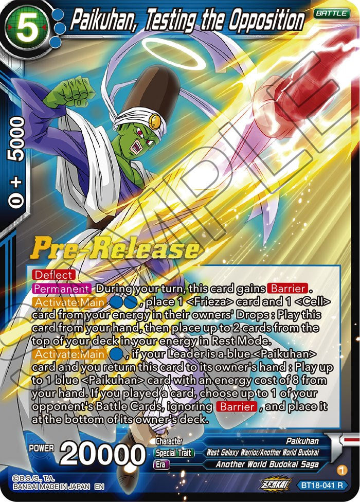 Paikuhan, Testing the Opposition (BT18-041) [Dawn of the Z-Legends Prerelease Promos] | Fandemonia Ltd