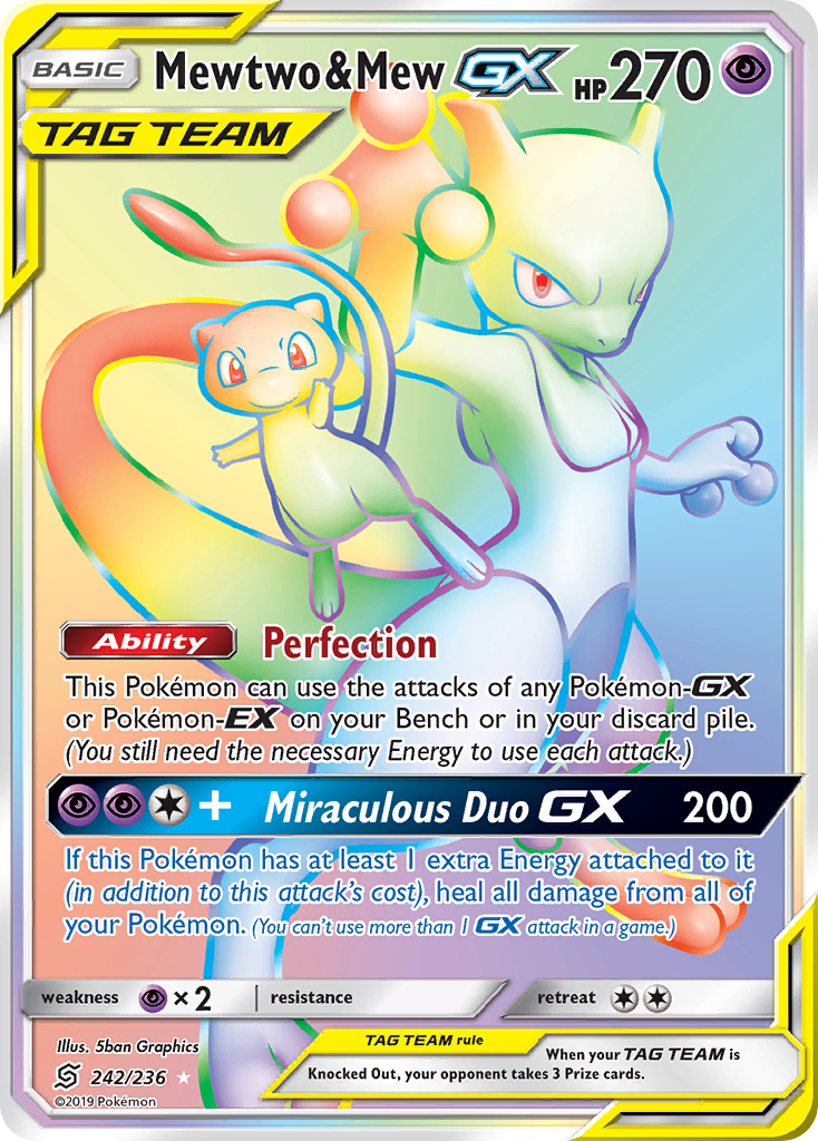 Mewtwo & Mew GX (242/236) [Sun & Moon: Unified Minds] | Fandemonia Ltd