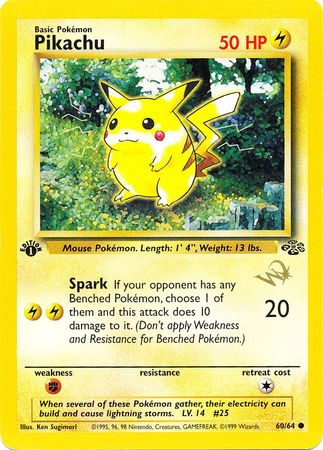 Pikachu (60/64) (W Stamped Promo) [Jungle 1st Edition] | Fandemonia Ltd