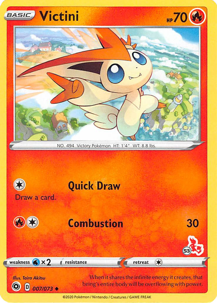 Victini (007/073) (Cinderace Stamp #53) [Battle Academy 2022] | Fandemonia Ltd