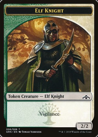 Elf Knight Token [Guilds of Ravnica Tokens] | Fandemonia Ltd