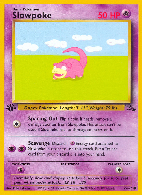 Slowpoke (55/62) [Fossil 1st Edition] | Fandemonia Ltd