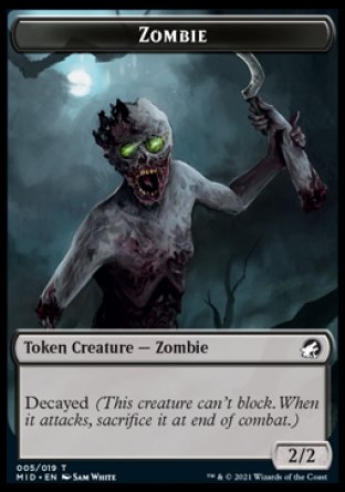 Zombie (005) // Treefolk Double-sided Token [Innistrad: Midnight Hunt Tokens] | Fandemonia Ltd