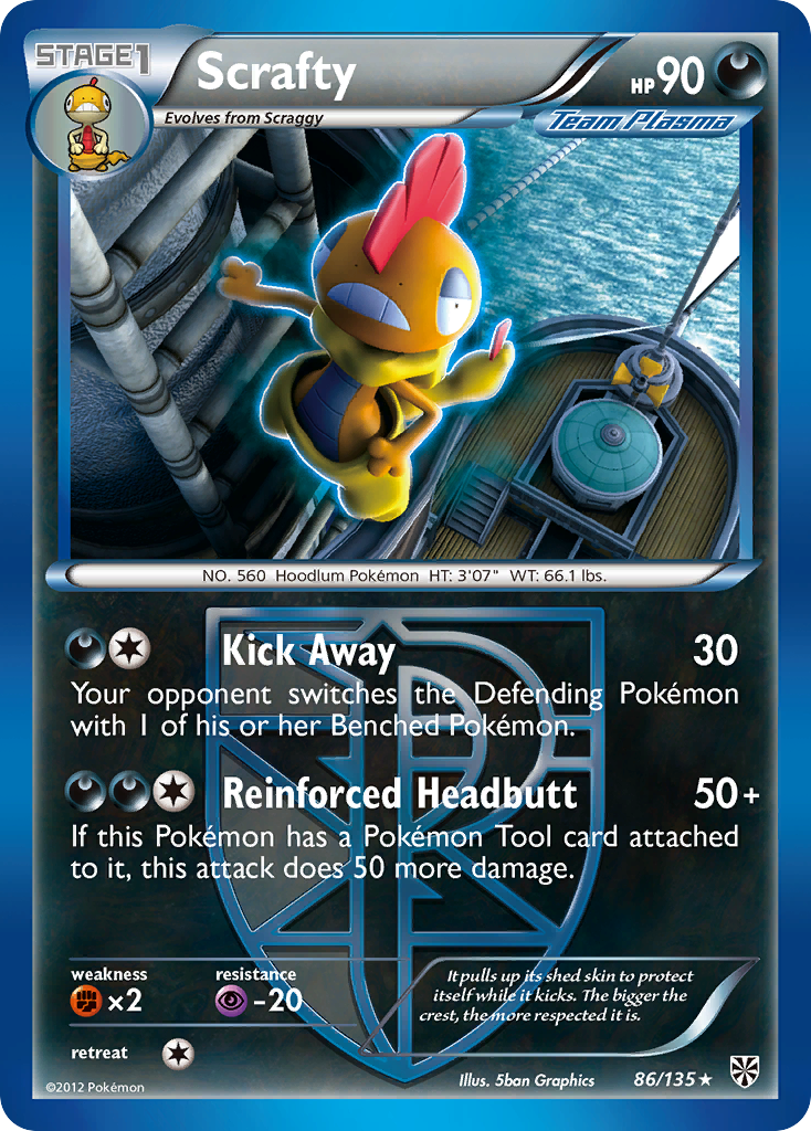 Scrafty (86/135) [Black & White: Plasma Storm] | Fandemonia Ltd