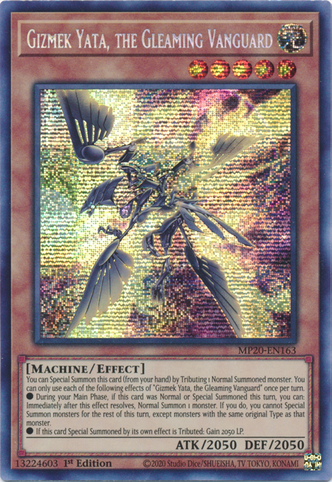 Gizmek Yata, the Gleaming Vanguard [MP20-EN163] Prismatic Secret Rare | Fandemonia Ltd