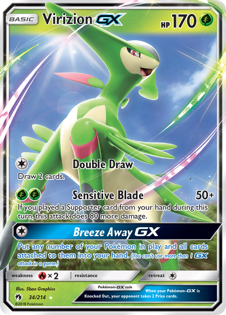 Virizion GX (34/214) [Sun & Moon: Lost Thunder] | Fandemonia Ltd