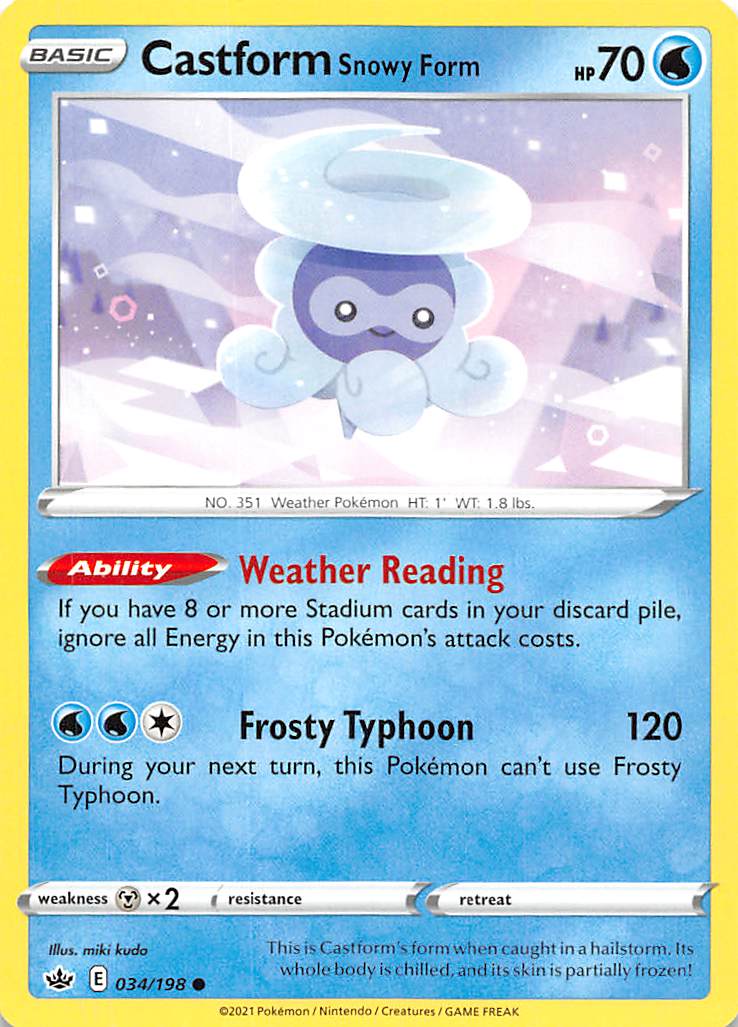 Castform Snowy Form (034/198) [Sword & Shield: Chilling Reign] | Fandemonia Ltd