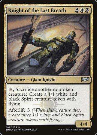 Knight of the Last Breath [Ravnica Allegiance] | Fandemonia Ltd