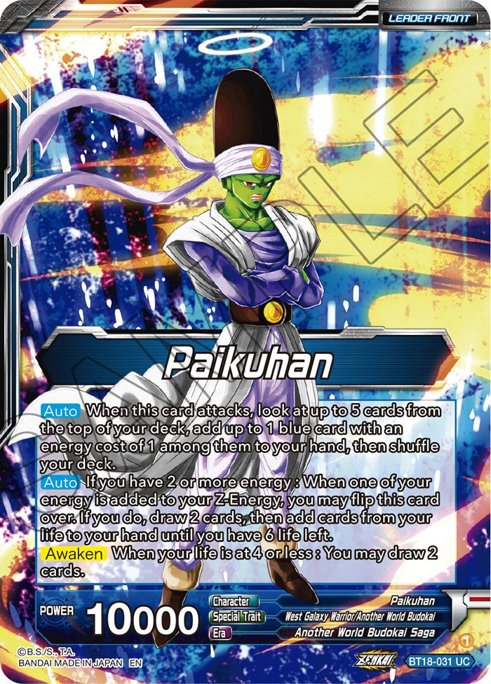 Paikuhan // Paikuhan, West Galaxy Warrior (BT18-031) [Dawn of the Z-Legends Prerelease Promos] | Fandemonia Ltd