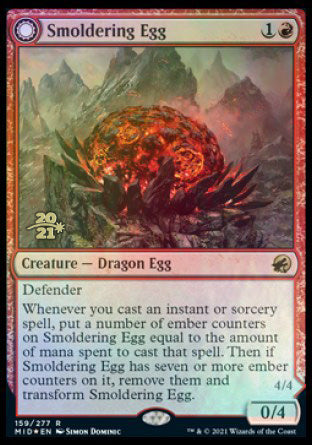 Smoldering Egg // Ashmouth Dragon [Innistrad: Midnight Hunt Prerelease Promos] | Fandemonia Ltd