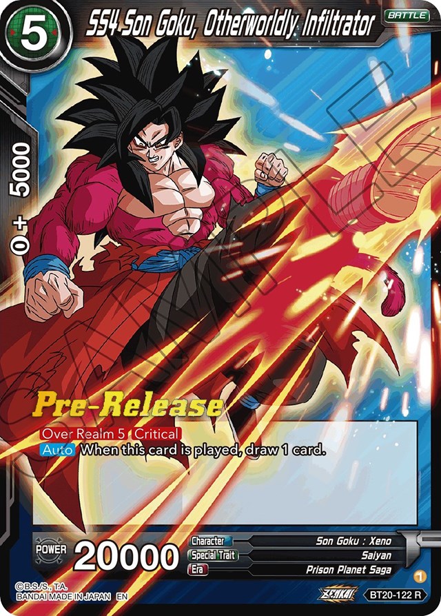 SS4 Son Goku, Otherworldly Infiltrator (BT20-122) [Power Absorbed Prerelease Promos] | Fandemonia Ltd