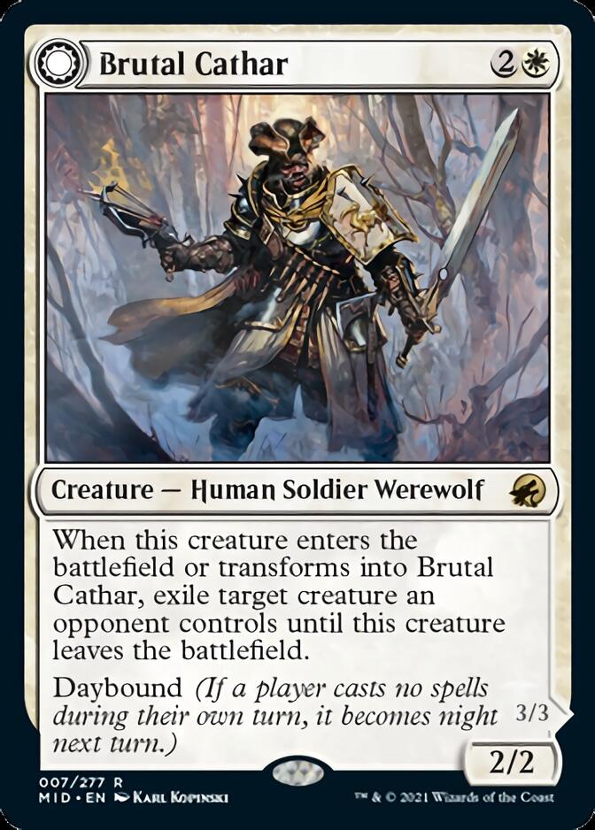 Brutal Cathar // Moonrage Brute [Innistrad: Midnight Hunt] | Fandemonia Ltd