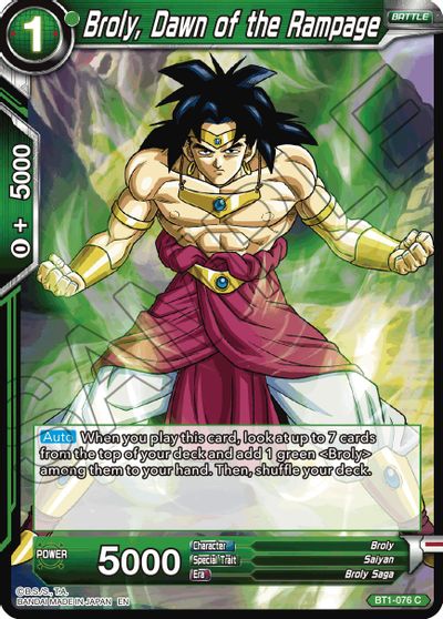 Broly, Dawn of the Rampage (Reprint) (BT1-076) [Battle Evolution Booster] | Fandemonia Ltd