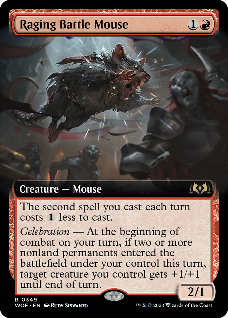 Raging Battle Mouse (Extended Art) [Wilds of Eldraine] | Fandemonia Ltd