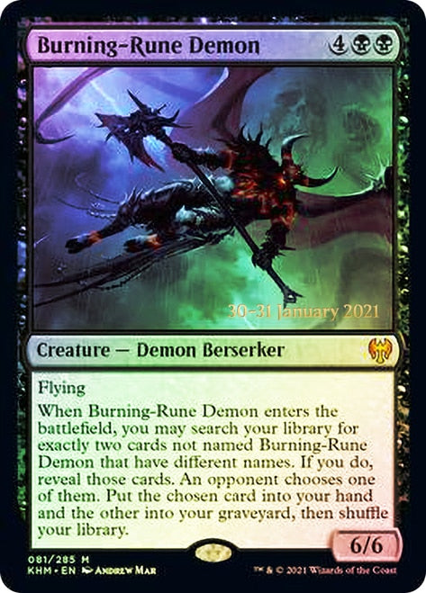 Burning-Rune Demon  [Kaldheim Prerelease Promos] | Fandemonia Ltd