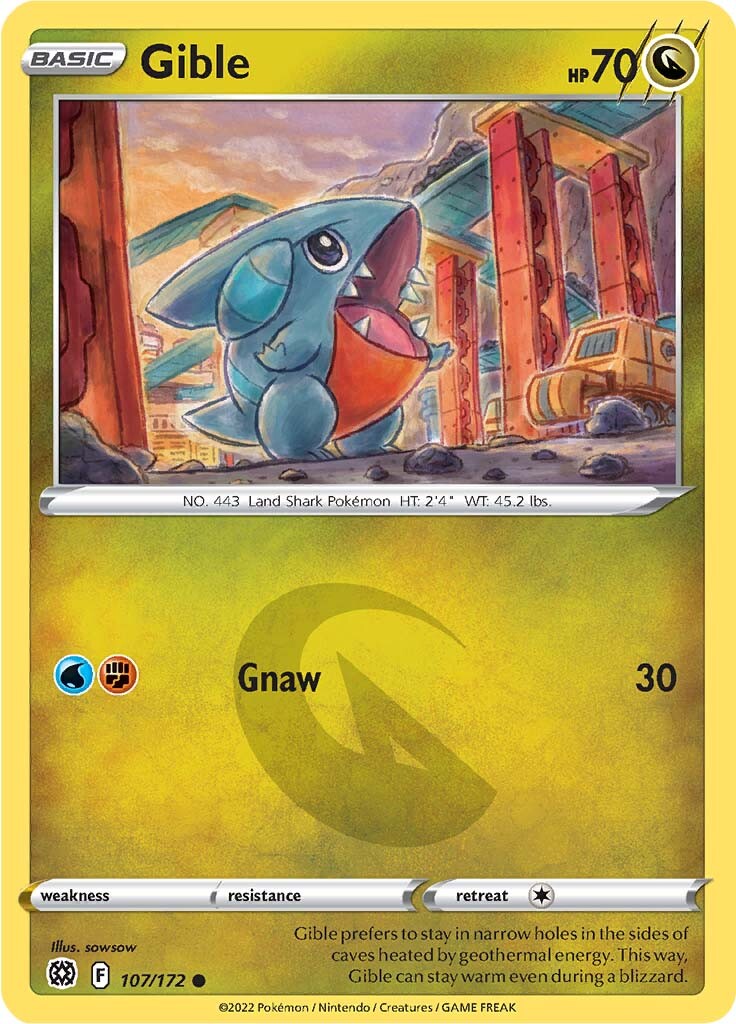 Gible (107/172) [Sword & Shield: Brilliant Stars] | Fandemonia Ltd