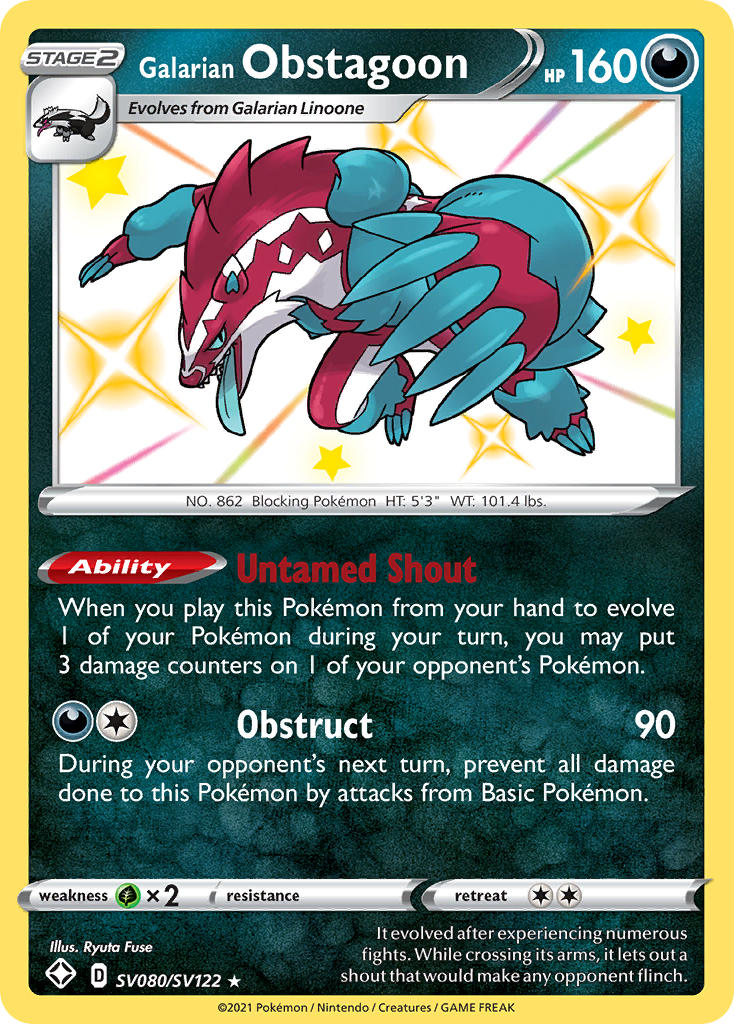 Galarian Obstagoon (SV080/SV122) [Sword & Shield: Shining Fates] | Fandemonia Ltd