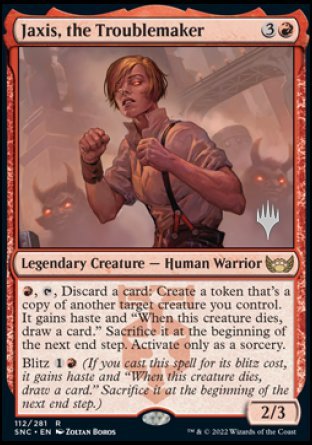 Jaxis, the Troublemaker (Promo Pack) [Streets of New Capenna Promos] | Fandemonia Ltd