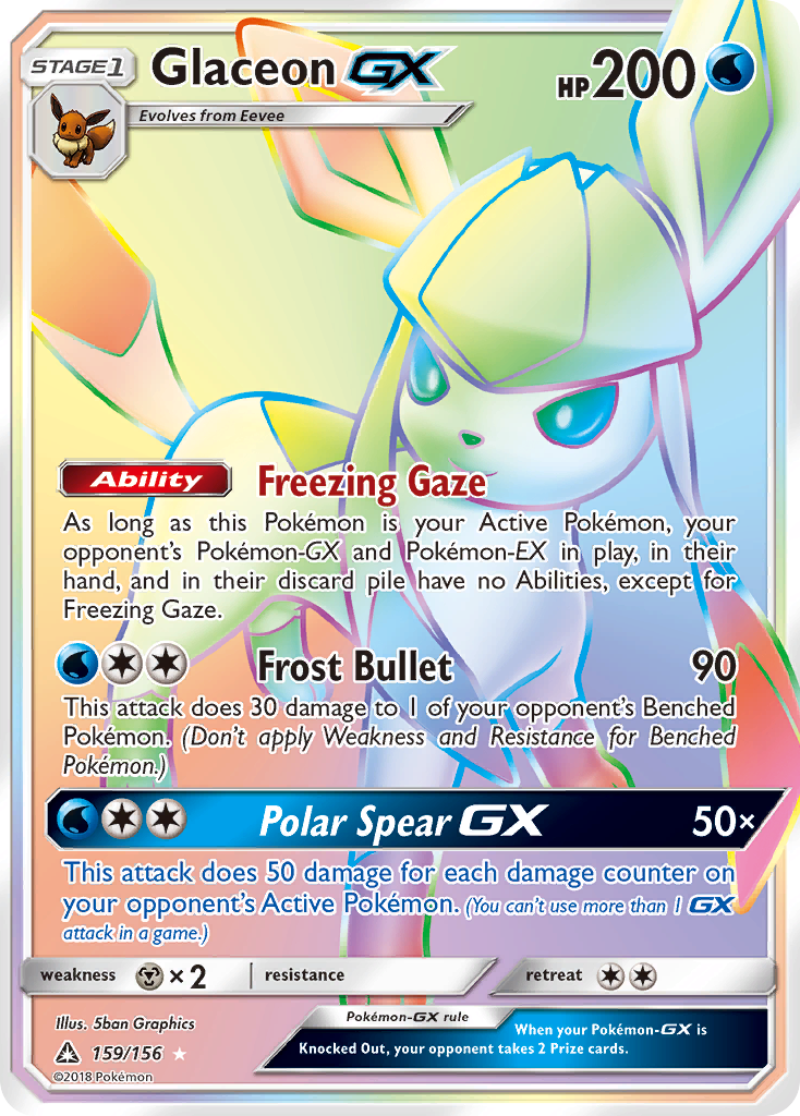 Glaceon GX (159/156) [Sun & Moon: Ultra Prism] | Fandemonia Ltd