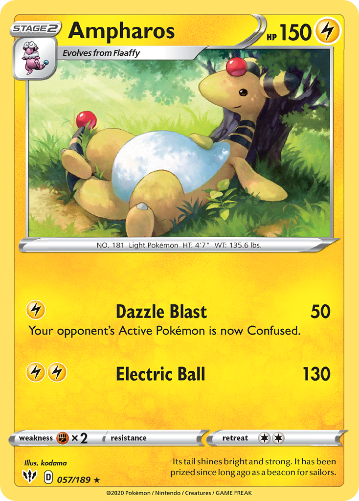 Ampharos (057/189) [Sword & Shield: Darkness Ablaze] | Fandemonia Ltd