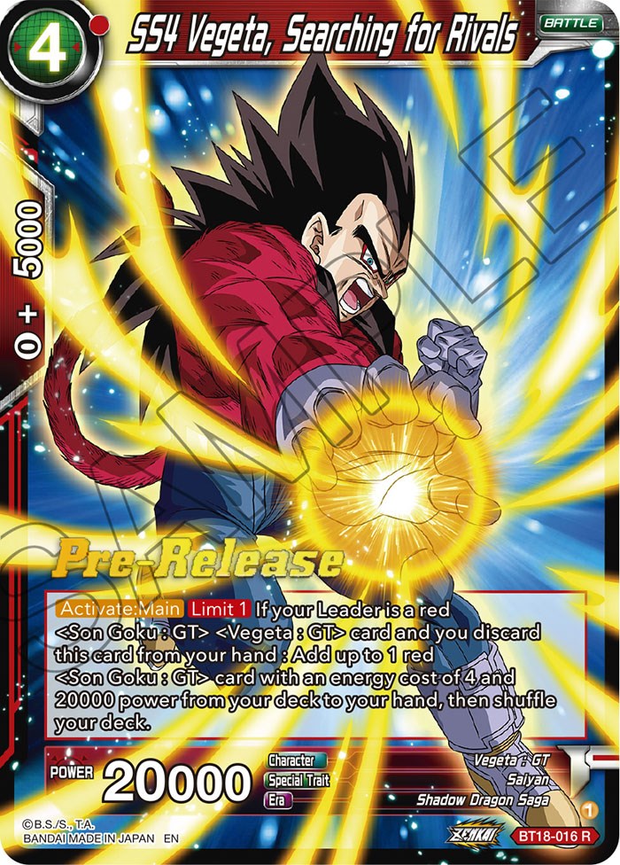 SS4 Vegeta, Searching for Rivals (BT18-016) [Dawn of the Z-Legends Prerelease Promos] | Fandemonia Ltd