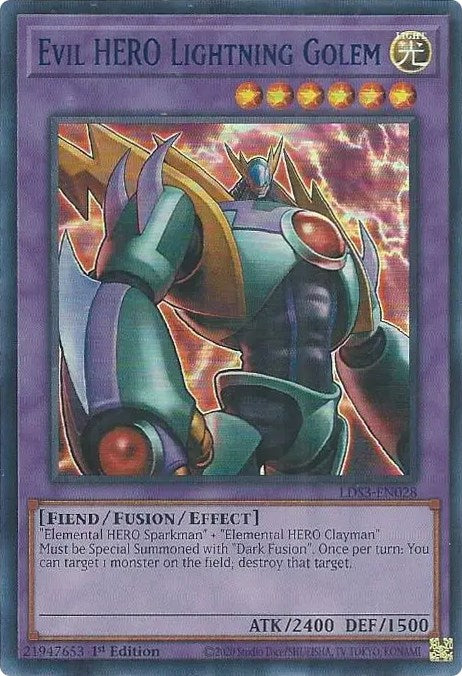 Evil HERO Lightning Golem (Blue) [LDS3-EN028] Ultra Rare | Fandemonia Ltd