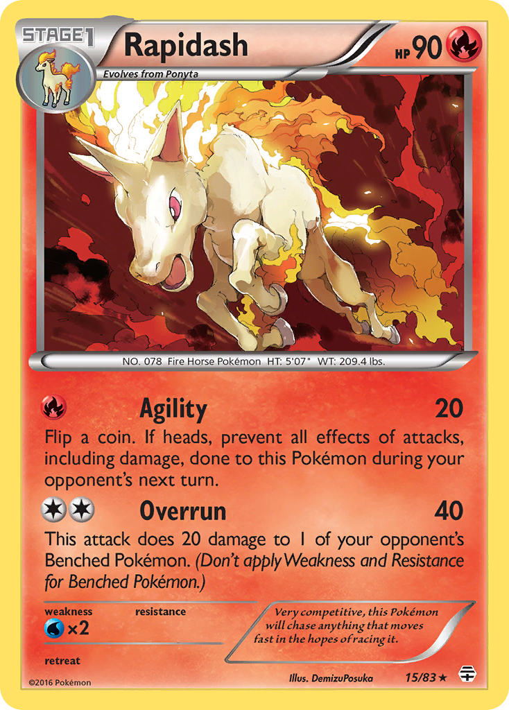 Rapidash (15/83) [XY: Generations] | Fandemonia Ltd