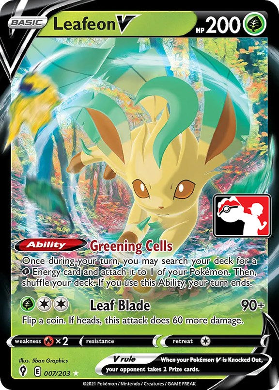 Leafeon V (007/203) [Prize Pack Series One] | Fandemonia Ltd