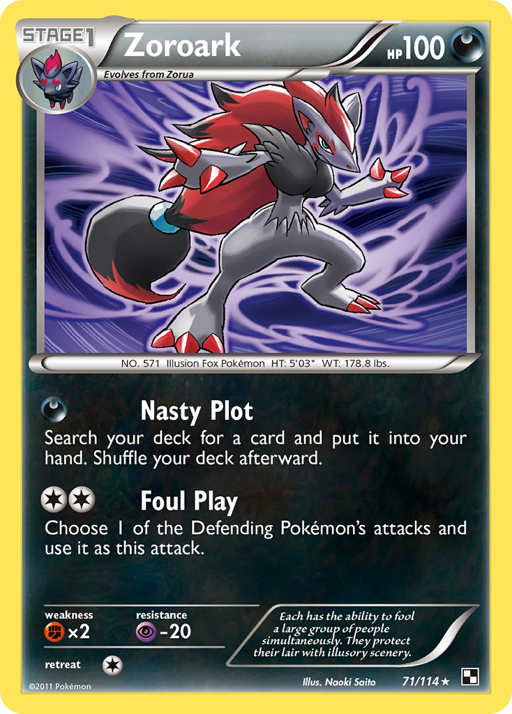 Zoroark (71/114) (Theme Deck Exclusive) [Black & White: Base Set] | Fandemonia Ltd