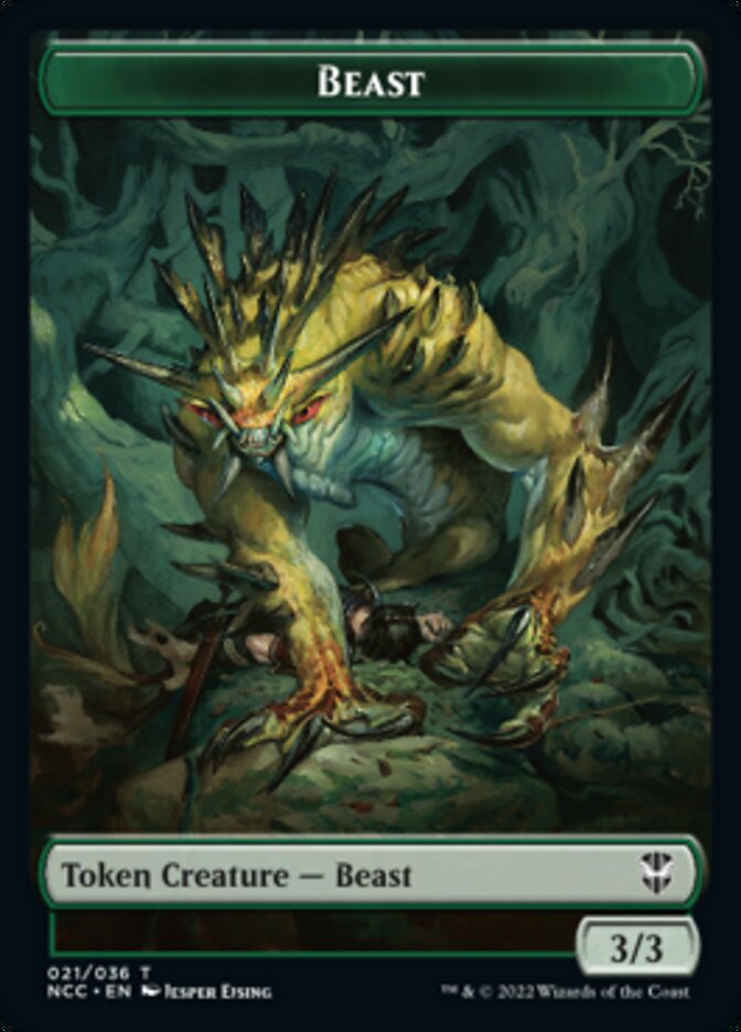 Plant // Beast Double-sided Token [Streets of New Capenna Commander Tokens] | Fandemonia Ltd