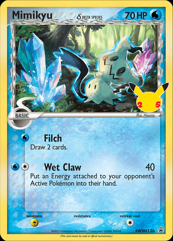 Mimikyu (SWSH136) (Delta Species) (Celebrations) [Sword & Shield: Black Star Promos] | Fandemonia Ltd