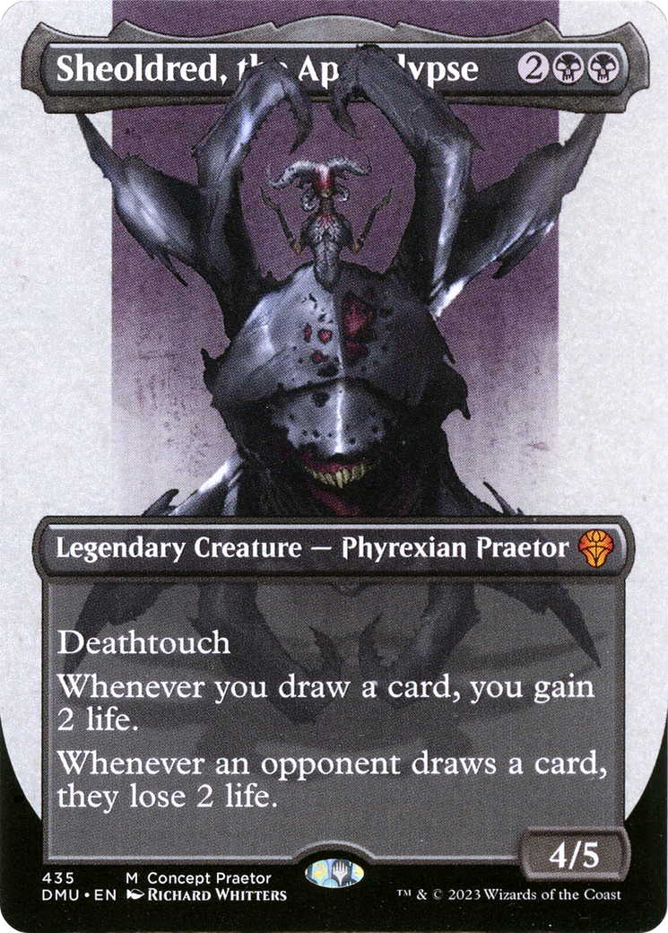 Sheoldred, the Apocalypse (Borderless Concept Praetors) [Phyrexia: All Will Be One] | Fandemonia Ltd