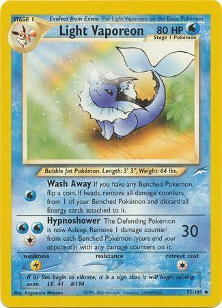 Light Vaporeon (52/105) [Neo Destiny Unlimited] | Fandemonia Ltd