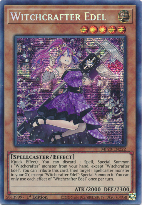 Witchcrafter Edel [MP20-EN222] Prismatic Secret Rare | Fandemonia Ltd