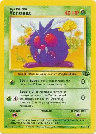 Venonat (63/64) [Jungle Unlimited] | Fandemonia Ltd