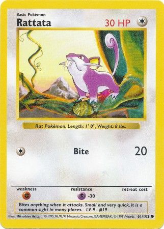 Rattata (61/102) [Base Set Shadowless Unlimited] | Fandemonia Ltd