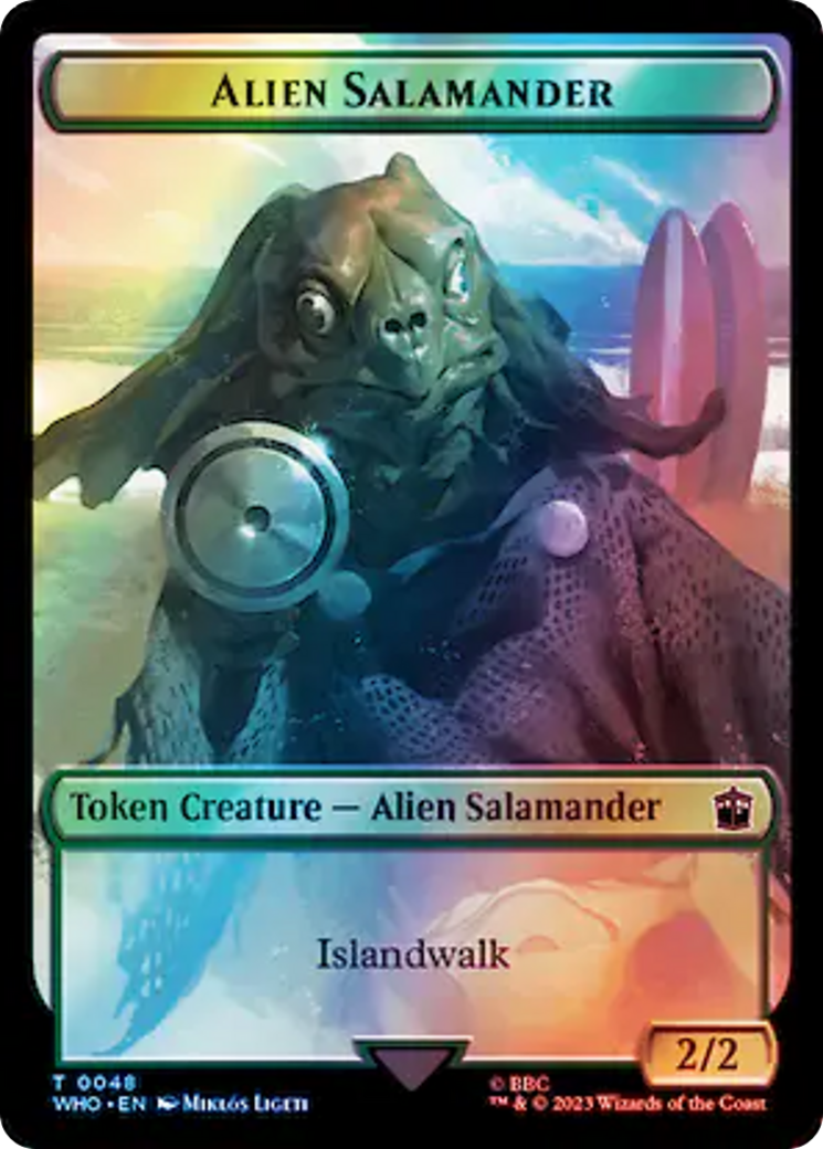 Dalek // Alien Salamander Double-Sided Token (Surge Foil) [Doctor Who Tokens] | Fandemonia Ltd