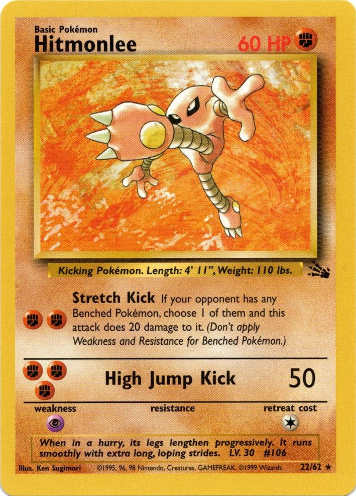 Hitmonlee (22/62) [Fossil Unlimited] | Fandemonia Ltd