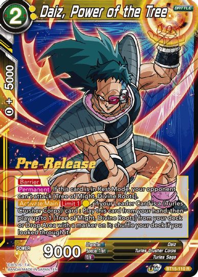 Daiz, Power of the Tree (BT15-110) [Saiyan Showdown Prerelease Promos] | Fandemonia Ltd