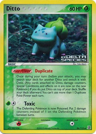 Ditto (36/113) (Stamped) [EX: Delta Species] | Fandemonia Ltd