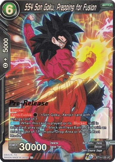 SS4 Son Goku, Prepping for Fusion (BT14-125) [Cross Spirits Prerelease Promos] | Fandemonia Ltd